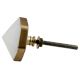 White Hexagon Stone Cabinet Brass Knobs 